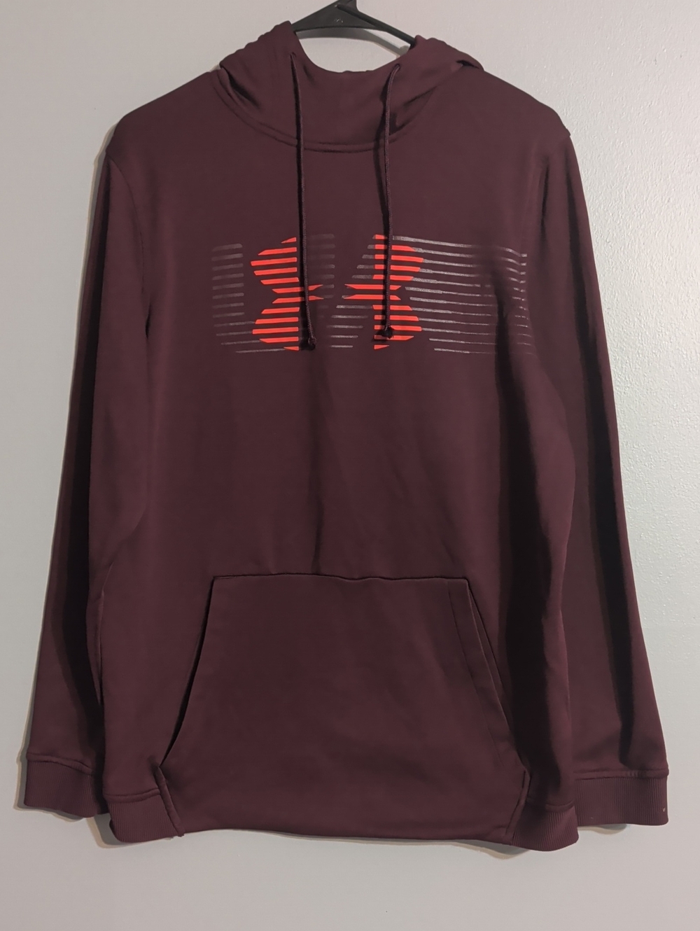 Under Armour Maroon Hoodie with Red Logo Graphic